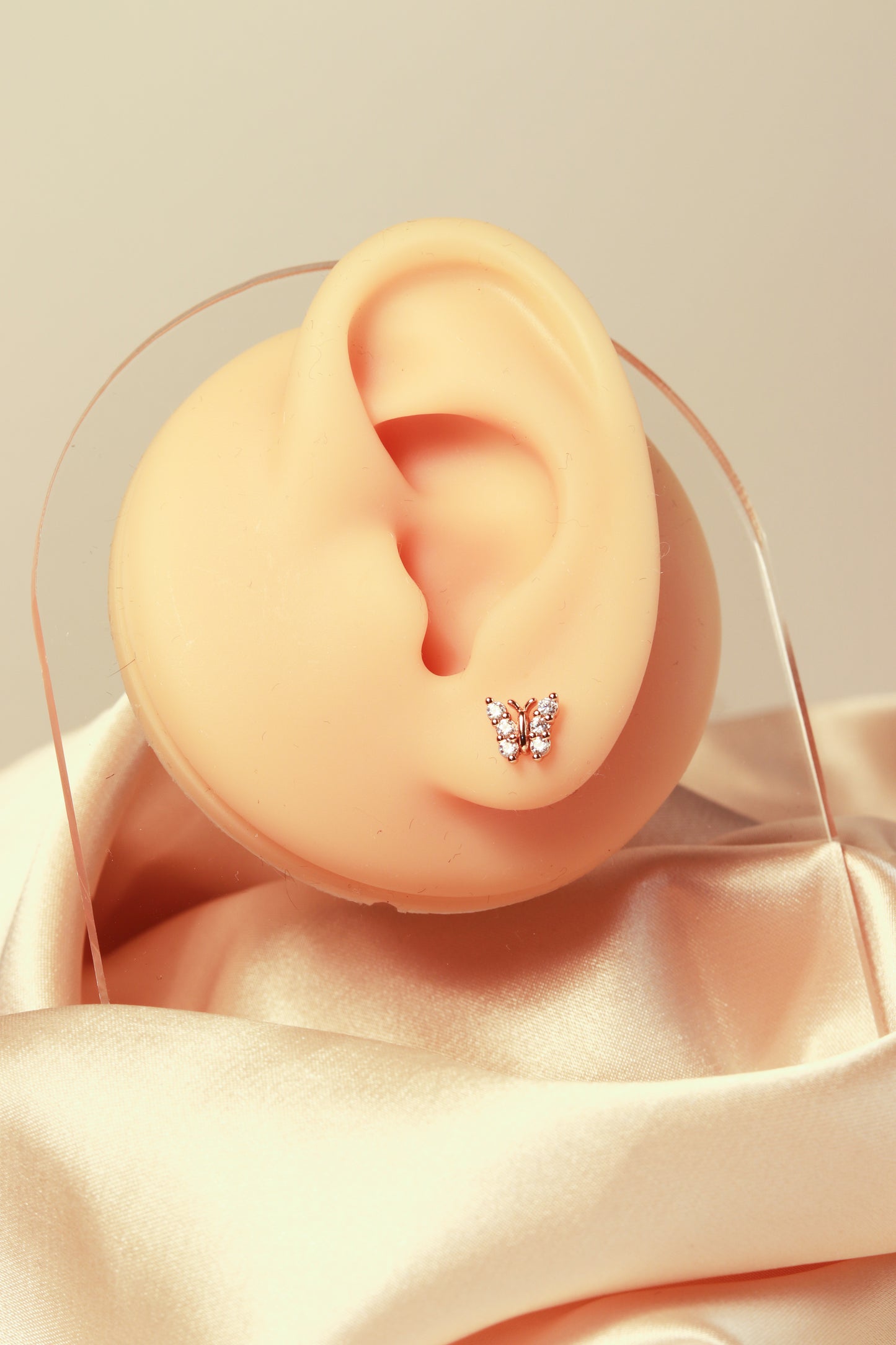Butterfly, star, cat shape, sparkling zircon earrings - Lyra