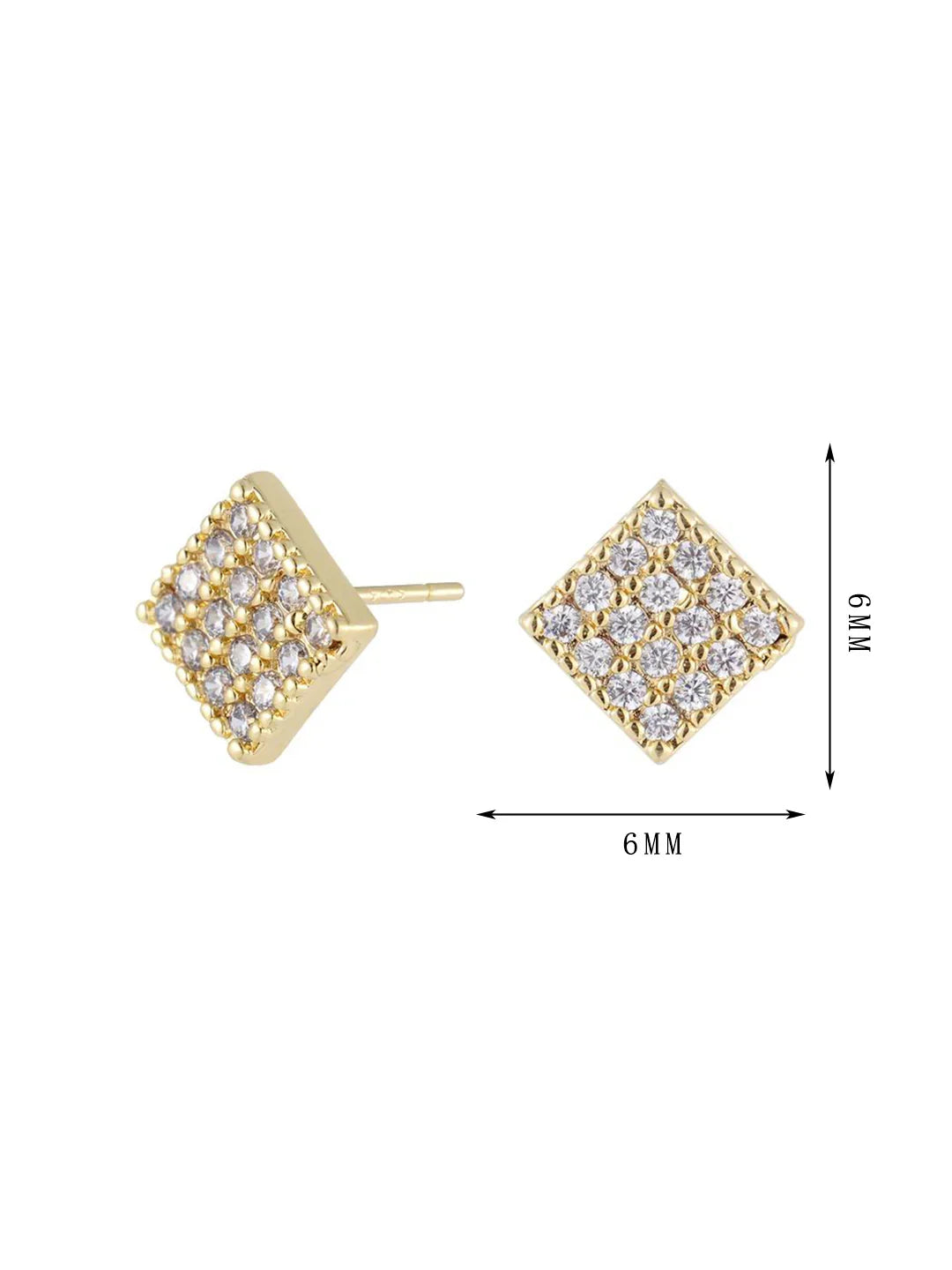 Square earrings, simple and versatile style, zircon, a must-have gift - Lyra