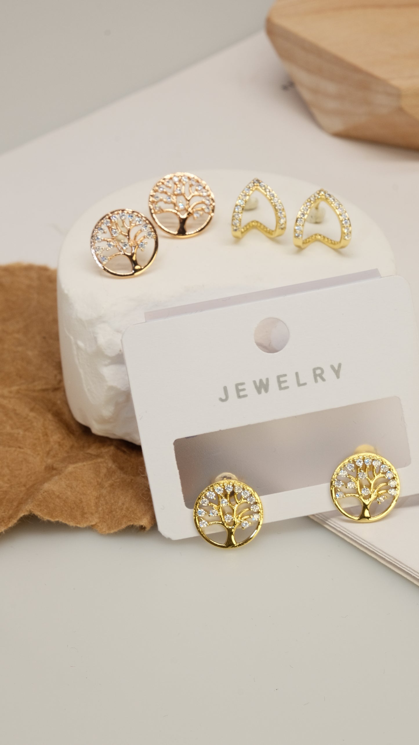 Light, hoop, four-leaf clover pattern earrings, unique style, niche - Lyra