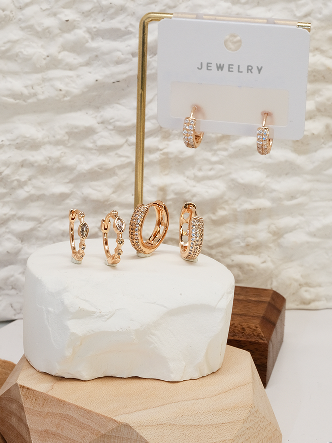 Multi-row inlaid zircon earrings, versatile and fashionable earrings,set13 - Lyra
