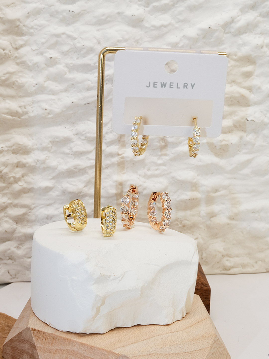 Earring jewelry zircon inlaid ring set 9 - Lyra