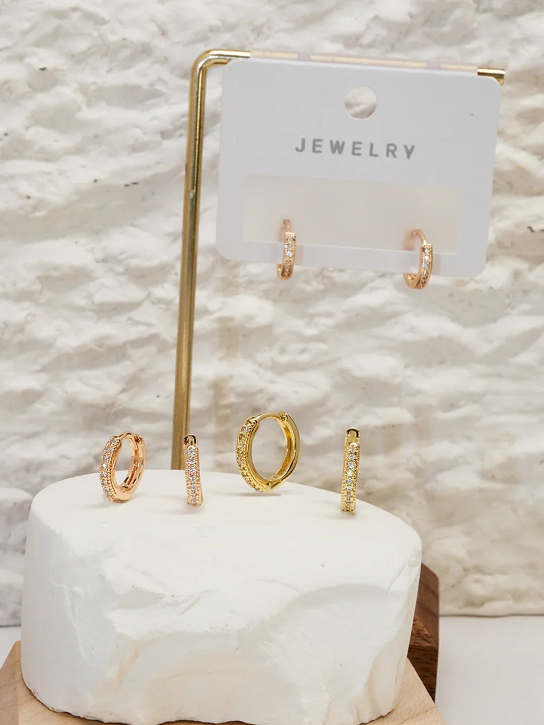 Earring jewelry zircon inlaid ring set 9 - Lyra