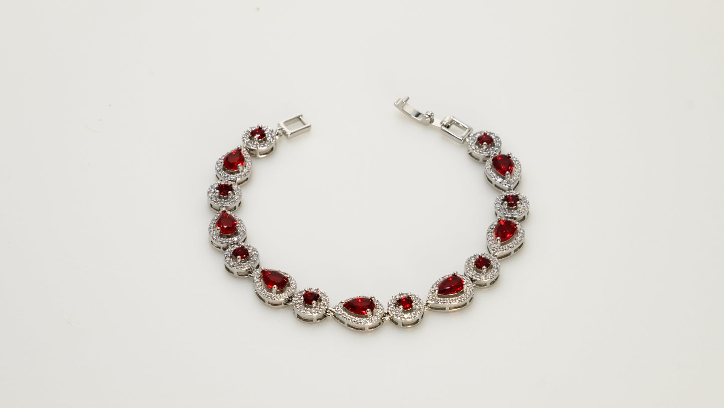 Copper plated 14k gold bracelet wholesale, platinum and silver, inlaid with colored zircon, clasp unique design - Lyra