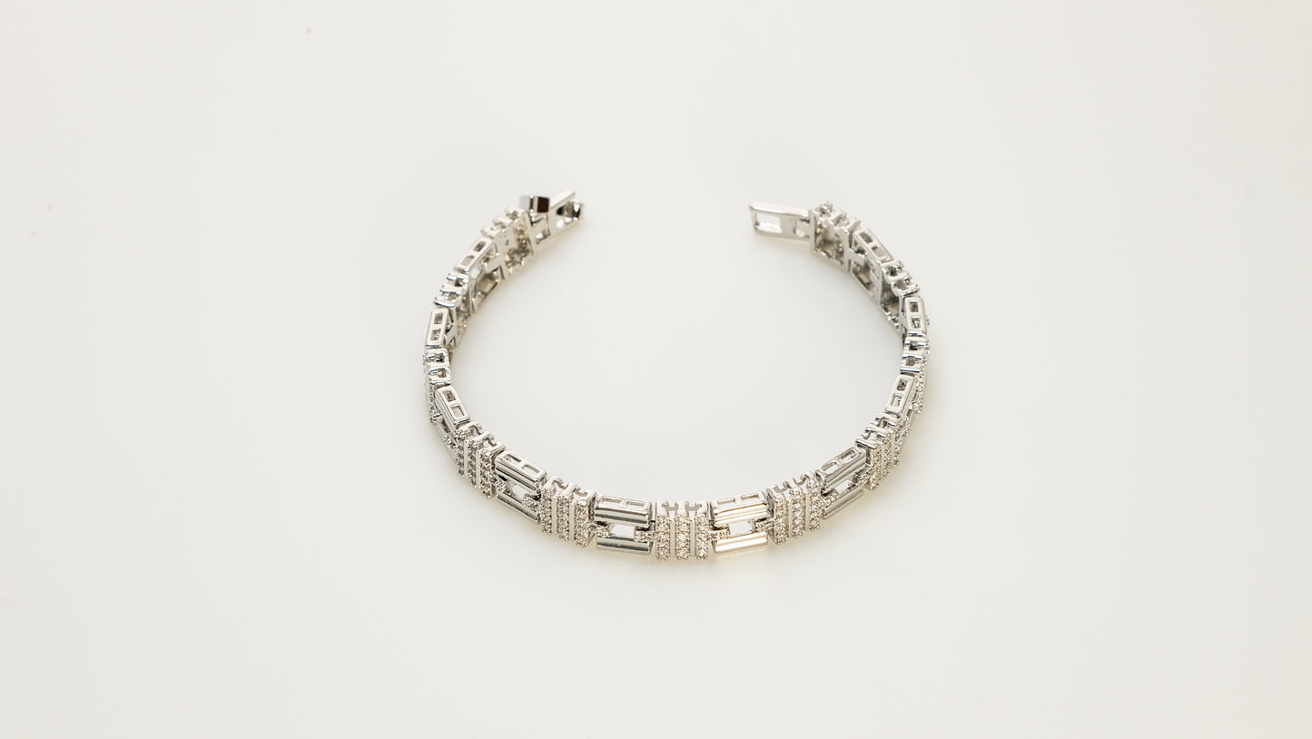 Copper plated 14k gold bracelet, unique design inlaid with zircon, a must-have for gifts and festivals - Lyra
