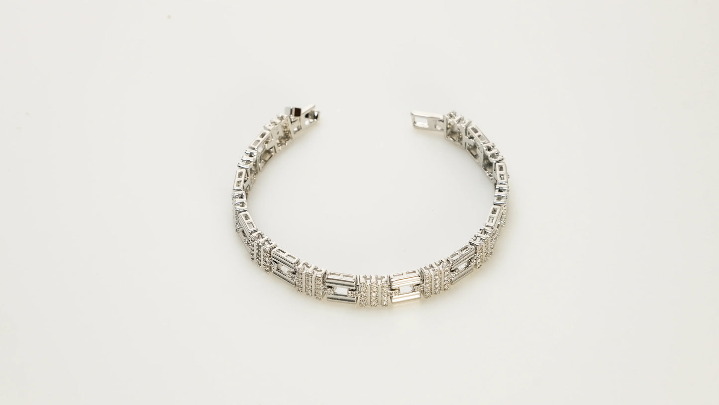 Copper plated 14k gold bracelet, unique design inlaid with zircon, a must-have for gifts and festivals - Lyra