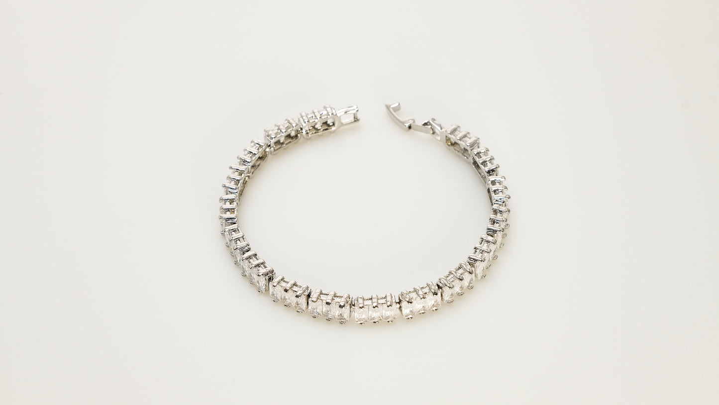 Copper plated 14k gold bracelet wholesale, unique design inlaid with irregular zircon, silver with zircon gift festival essential - Lyra