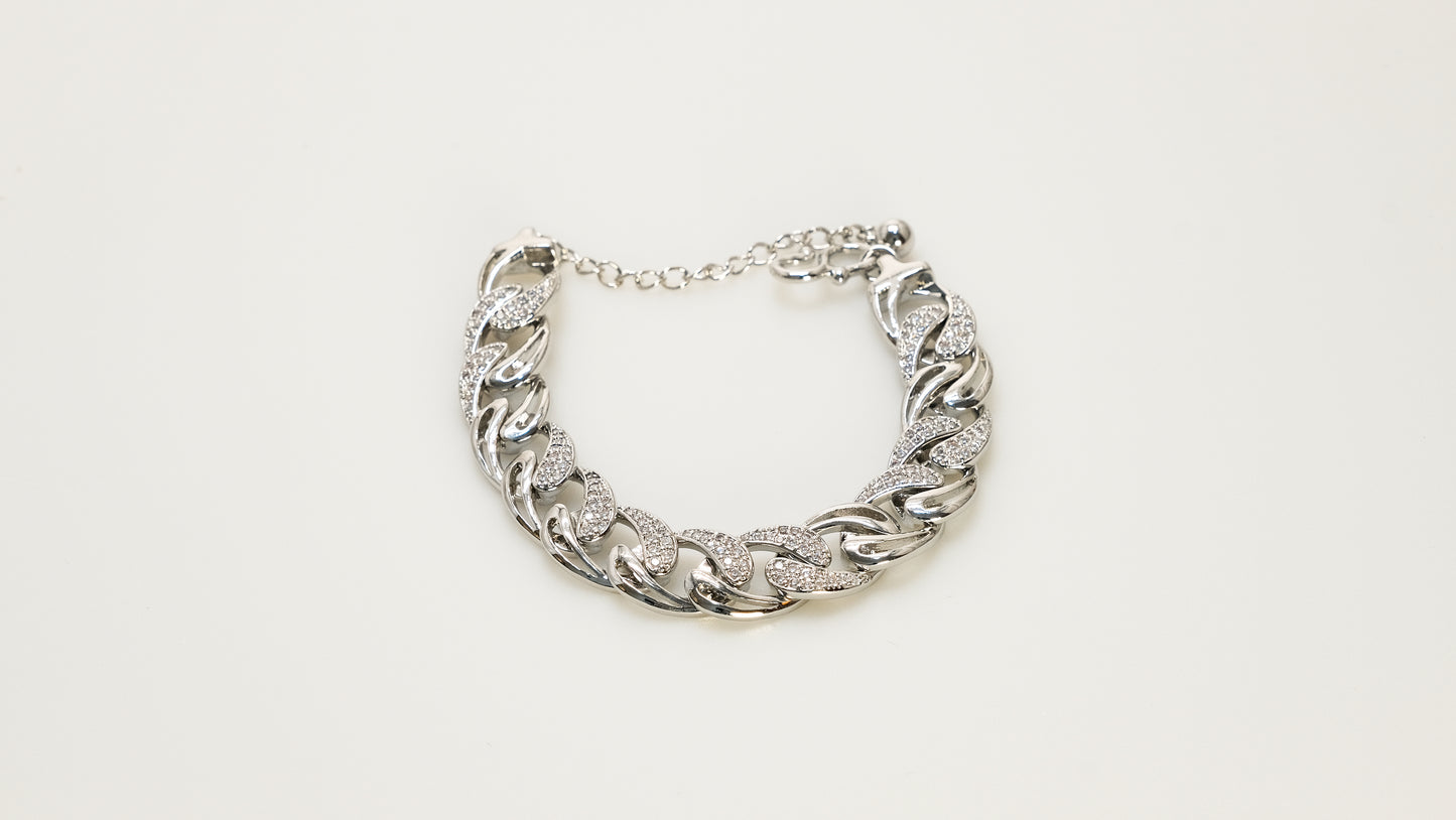 Copper plated 14k gold bracelet wholesale, unique design inlaid with irregular zircon, embellish your fashion gift essential - Lyra