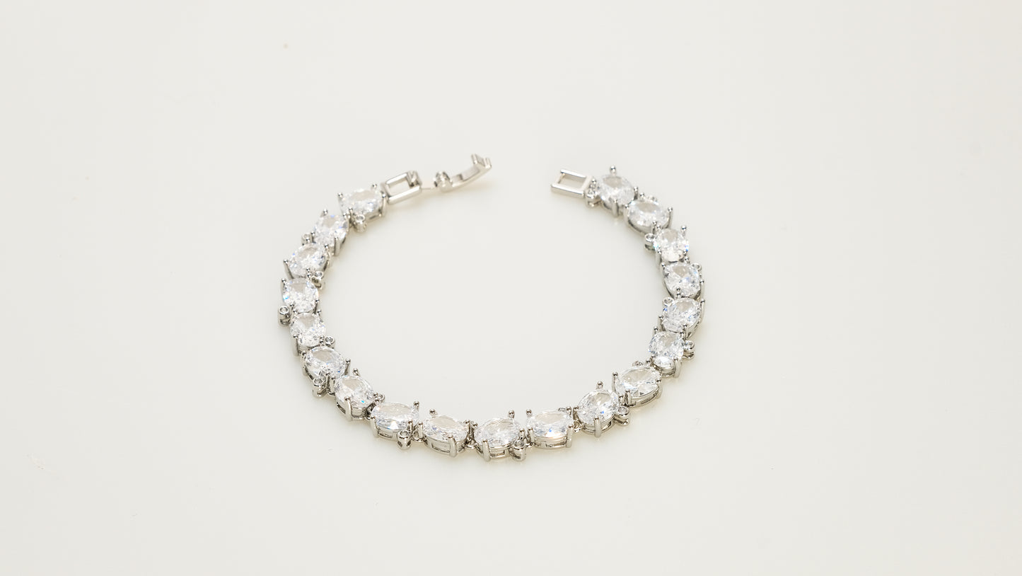 Copper plated 14k gold bracelet wholesale gold, unique design inlaid with irregular zircon pink zircon, a must-have for fashionable gifts - Lyra