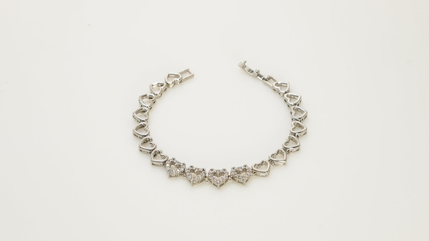 Copper plated 14k gold bracelet wholesale gold, unique design inlaid with irregular zircon pink zircon, a must-have for fashionable gifts - Lyra