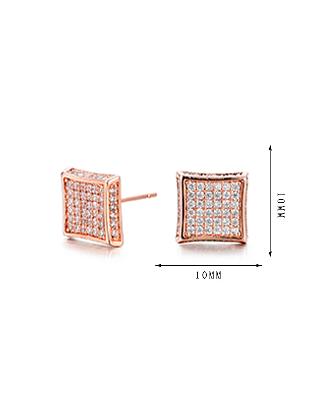 Square and round styles, shining zircon earrings, versatile and casual - Lyra