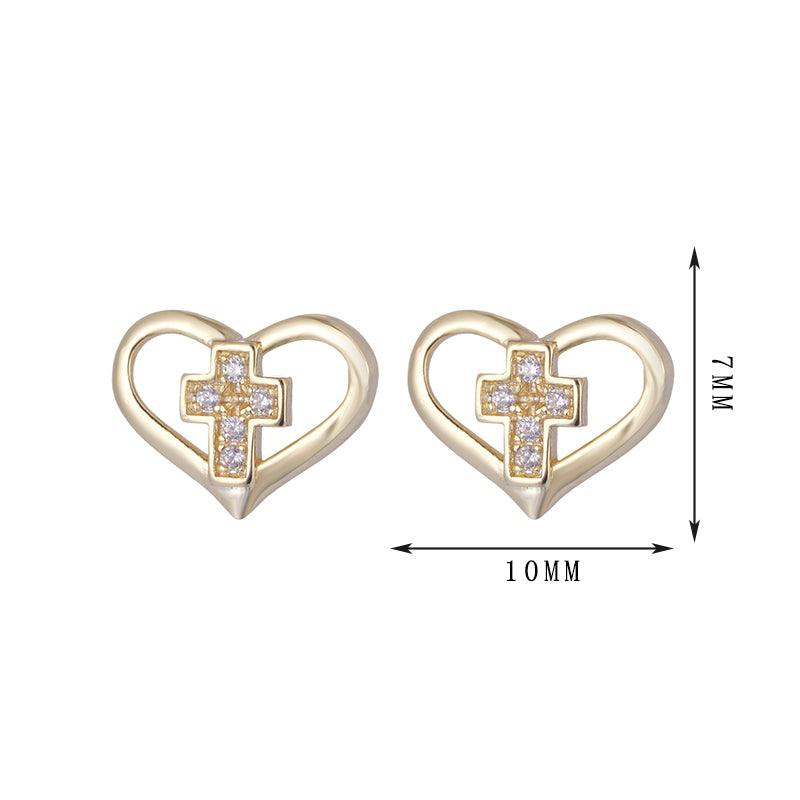 Heart-shaped Zirconia earrings - Lyra
