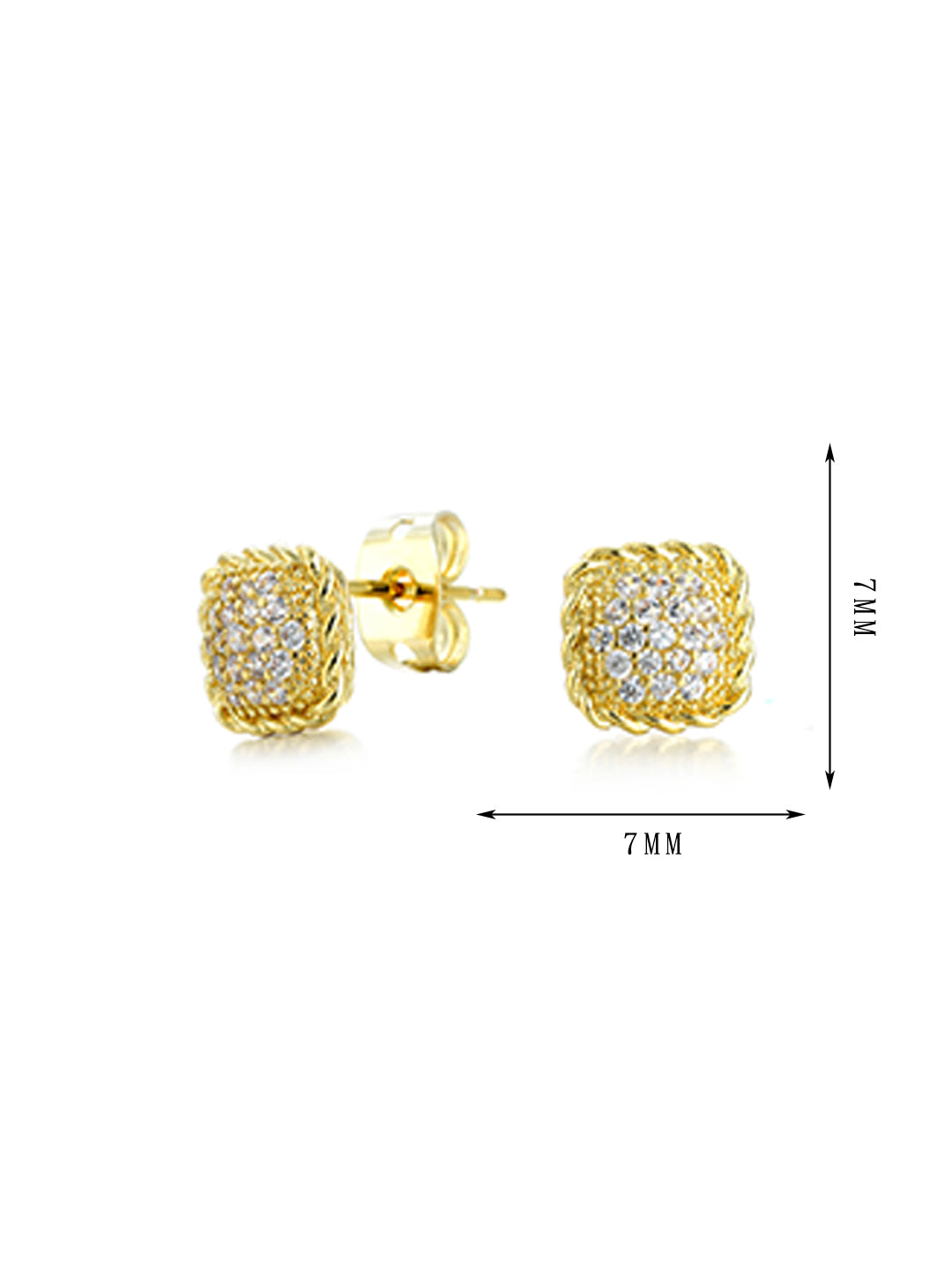 Square and round styles, shining zircon earrings, versatile and casual - Lyra