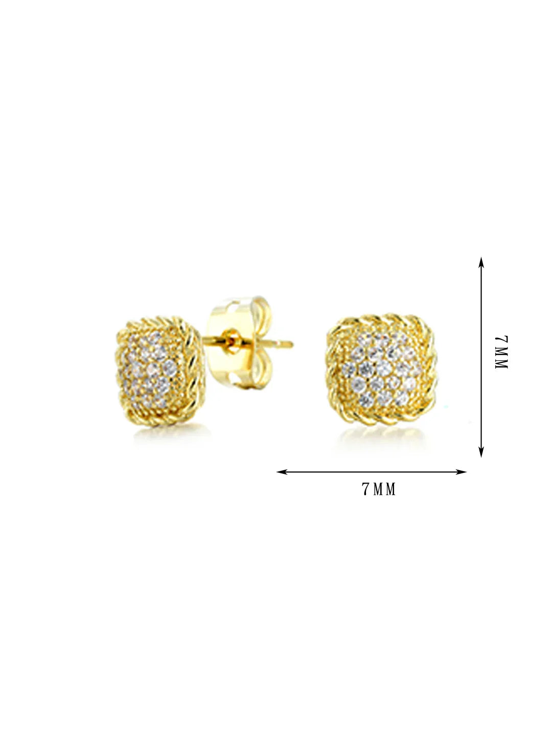 Square and round styles, shining zircon earrings, versatile and casual - Lyra