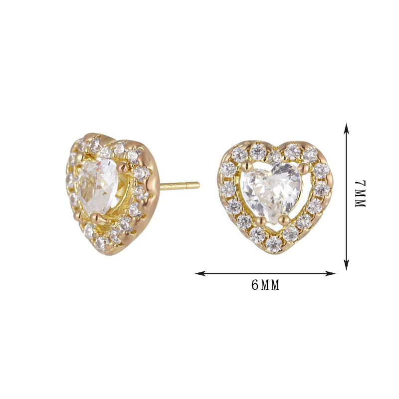 Heart-shaped Zirconia earrings - Lyra