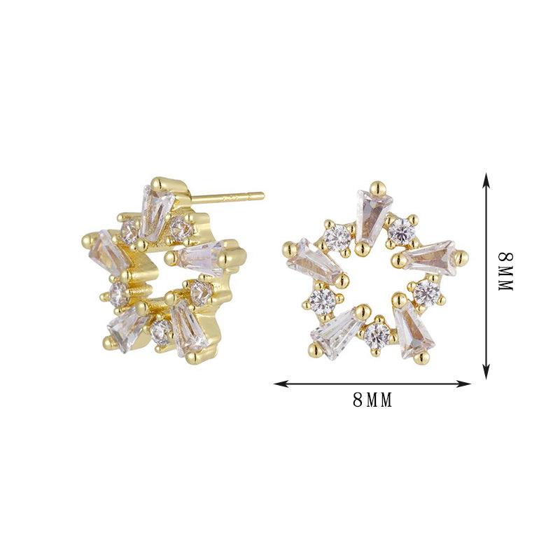 18k gold Star-shaped zircon earrings - Lyra