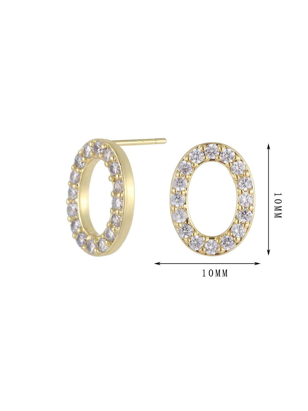 Hollow round zircon glittering high-end exquisite earrings - Lyra