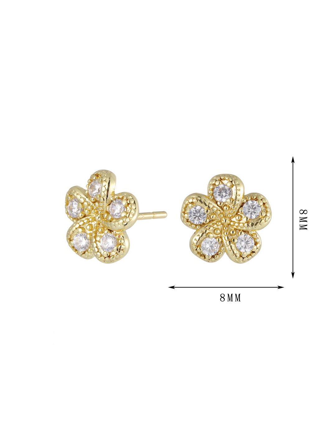 Four-leaf clover earrings, flower-style earrings, shining zircon, niche design - Lyra