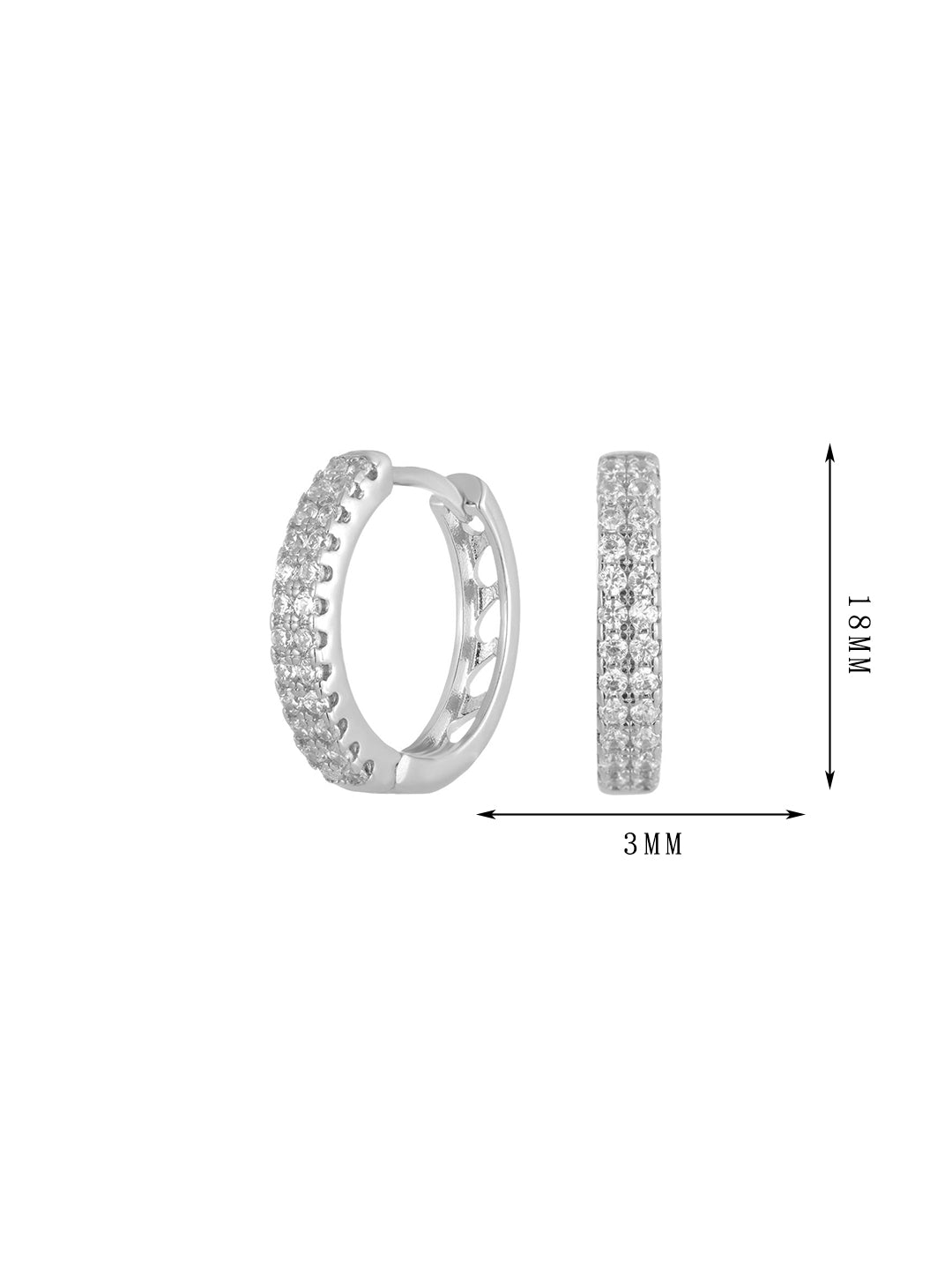 Double row of earrings with zircon hollow pattern, set 14 - Lyra