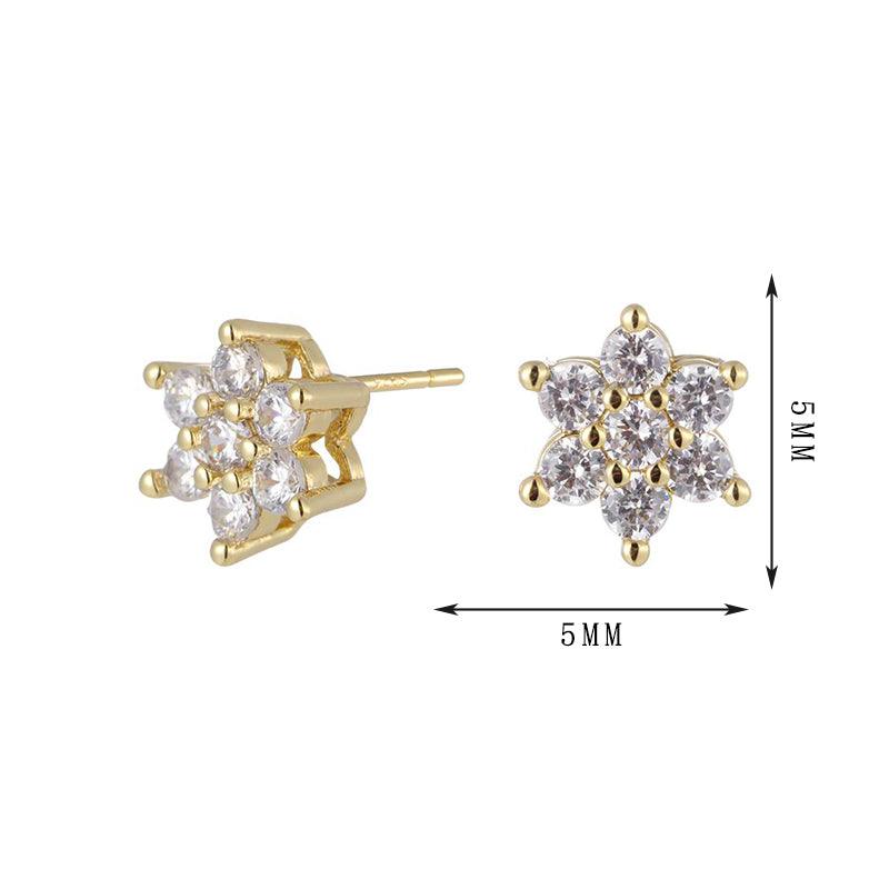 18k gold Star-shaped zircon earrings - Lyra