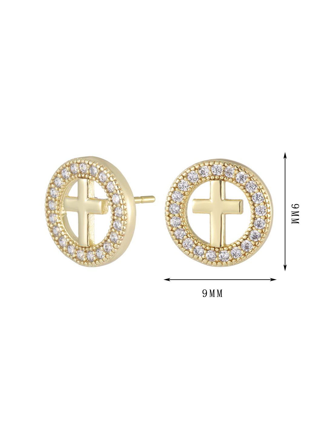 Hollow round zircon glittering high-end exquisite earrings - Lyra