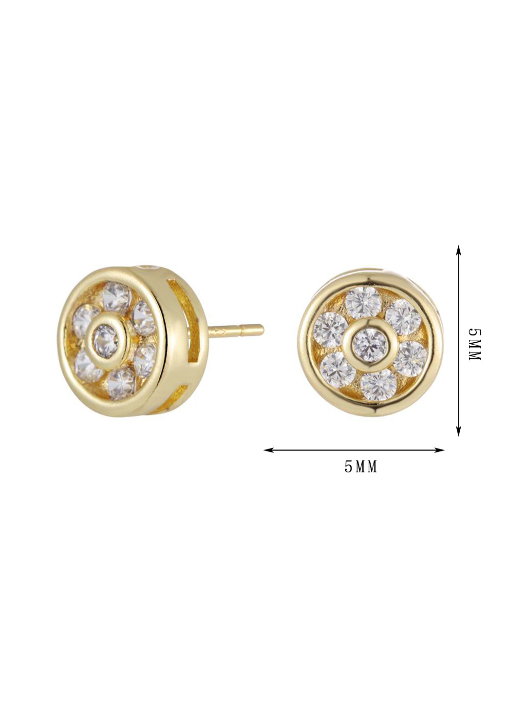 Round or oval, a main zircon inlaid with small zircon earrings, simple and popular style - Lyra