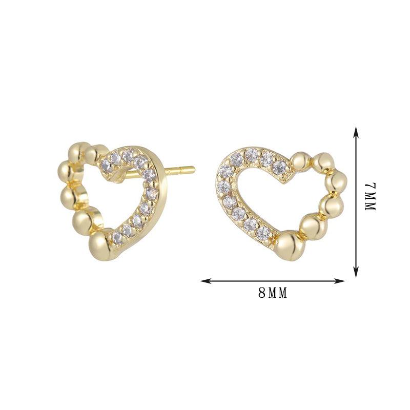 18k rose gold heart earrings - Lyra