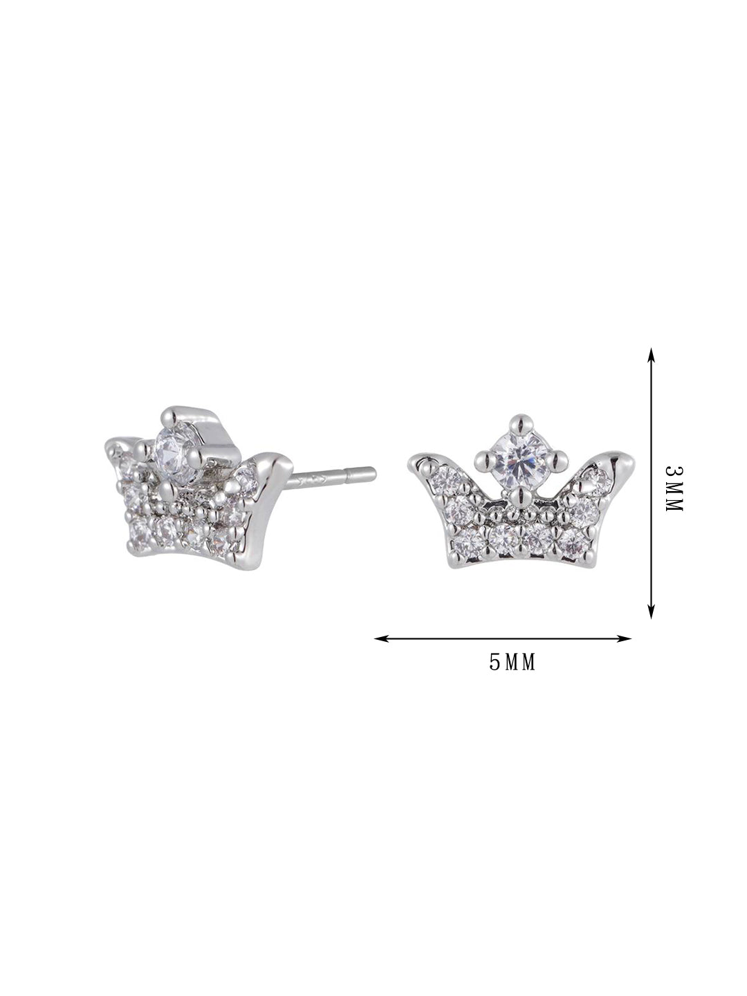 Crown style zircon earrings, key white zircon, colored zircon style earrings - Lyra