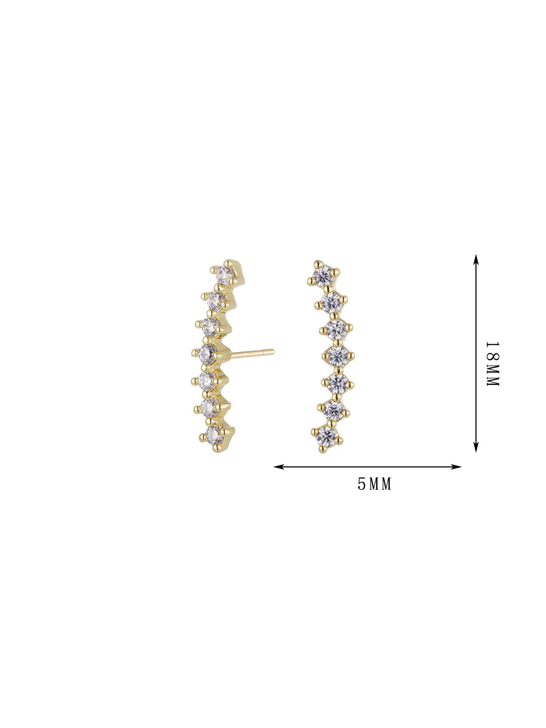 Cross-style earrings, colorful zircon moon-style earrings, exquisite and versatile - Lyra