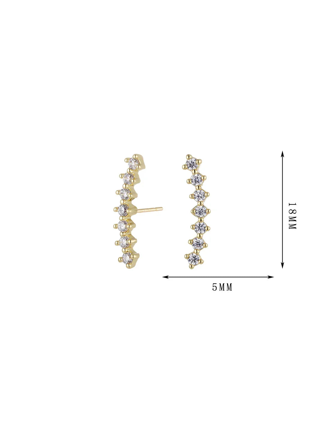 Cross-style earrings, colorful zircon moon-style earrings, exquisite and versatile - Lyra
