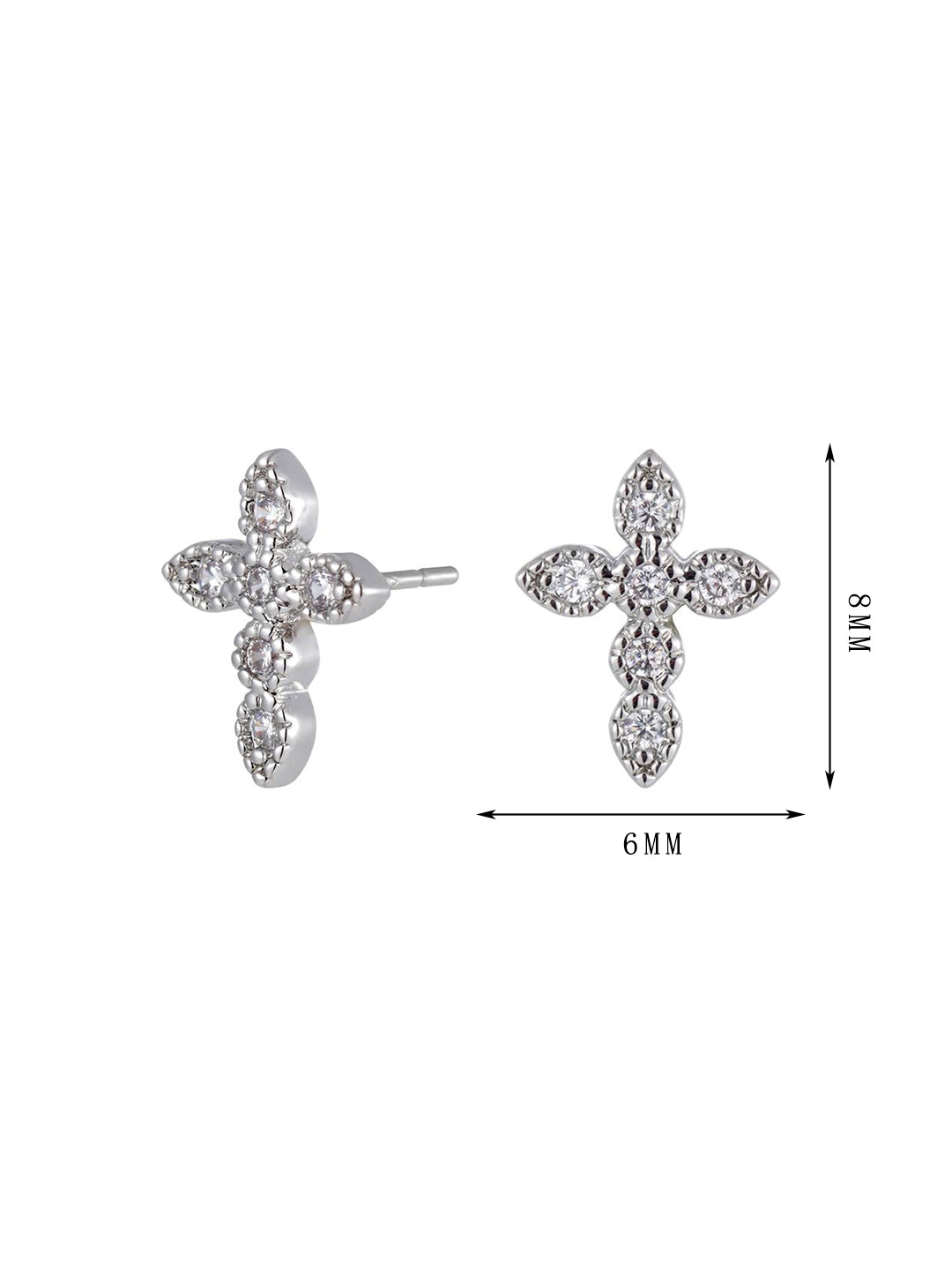 Cross-style earrings, colorful zircon moon-style earrings, exquisite and versatile - Lyra