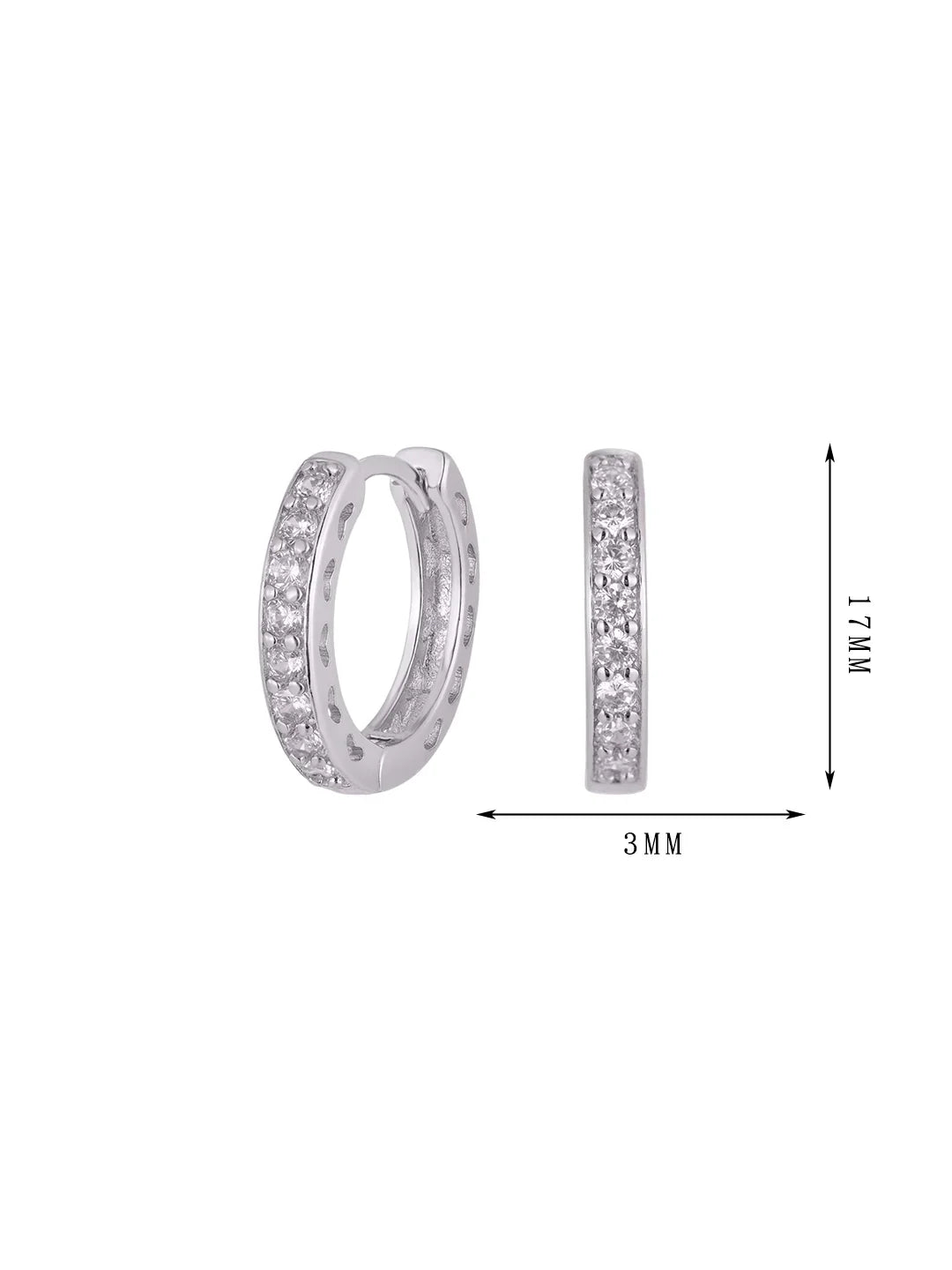 Round hoop polished earrings, inlaid with zircon round hoop earrings, fashionable and shining tenth set - Lyra