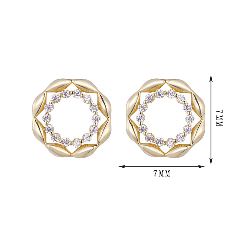 Light, hoop, four-leaf clover pattern earrings, unique style, niche - Lyra