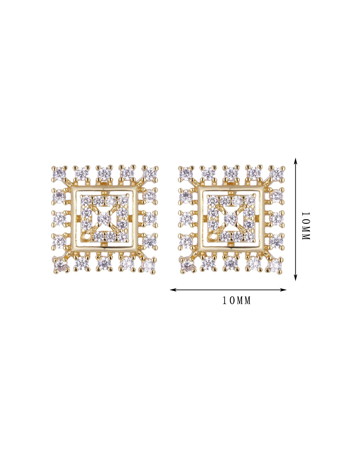 Square earrings, simple and versatile style, zircon, a must-have gift - Lyra