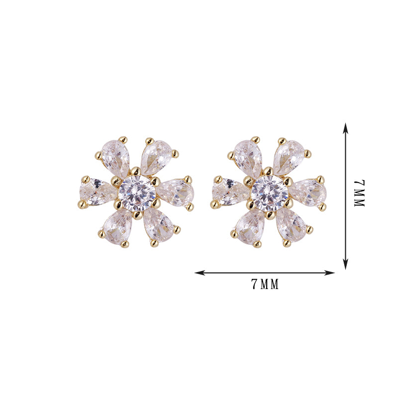 Snowflake, angel, triangle earrings, shining zircon, niche design - Lyra
