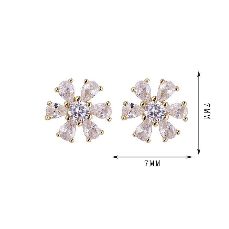 Snowflake, angel, triangle earrings, shining zircon, niche design - Lyra