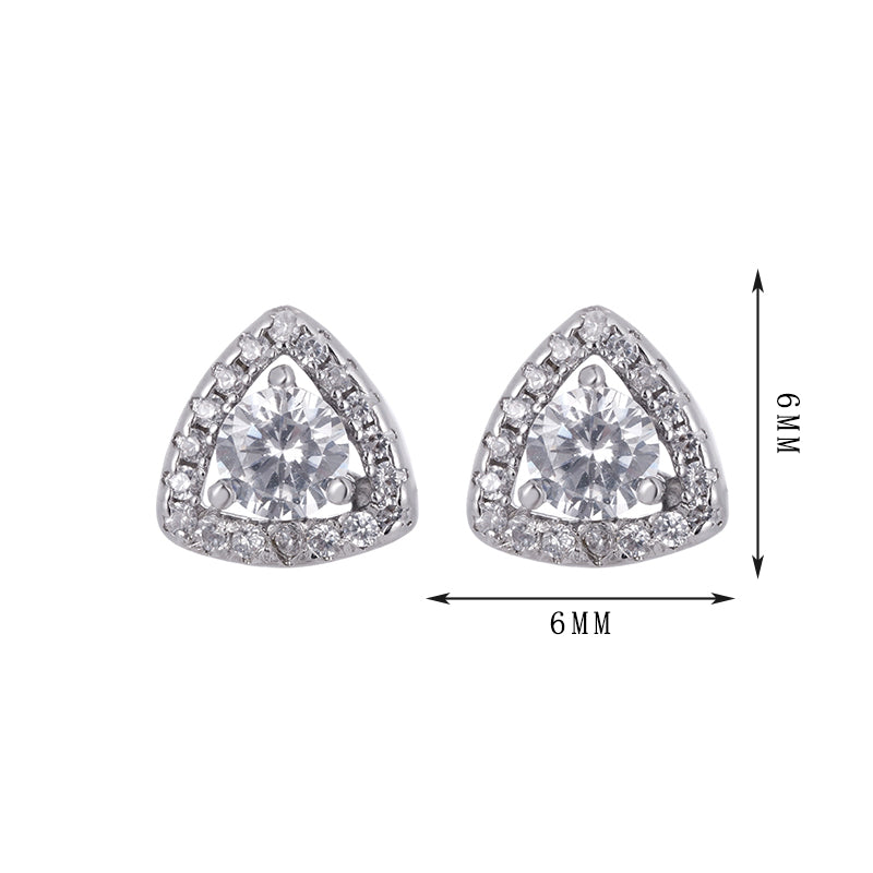 Snowflake, angel, triangle earrings, shining zircon, niche design - Lyra