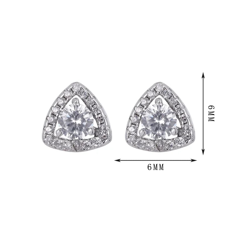 Snowflake, angel, triangle earrings, shining zircon, niche design - Lyra