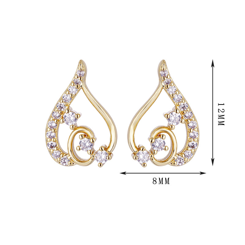 Water drop-shaped earrings inlaid with synthetic colored gemstones - Lyra