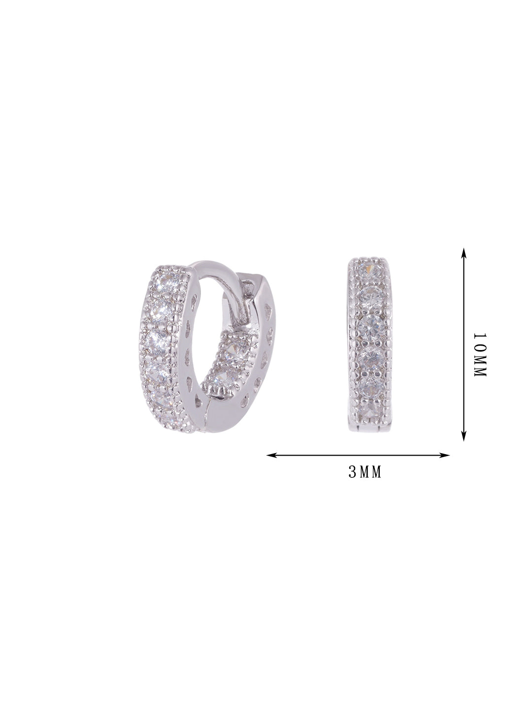 Round polished surface, inlaid with zircon earrings, fashionable and shining set 11 - Lyra