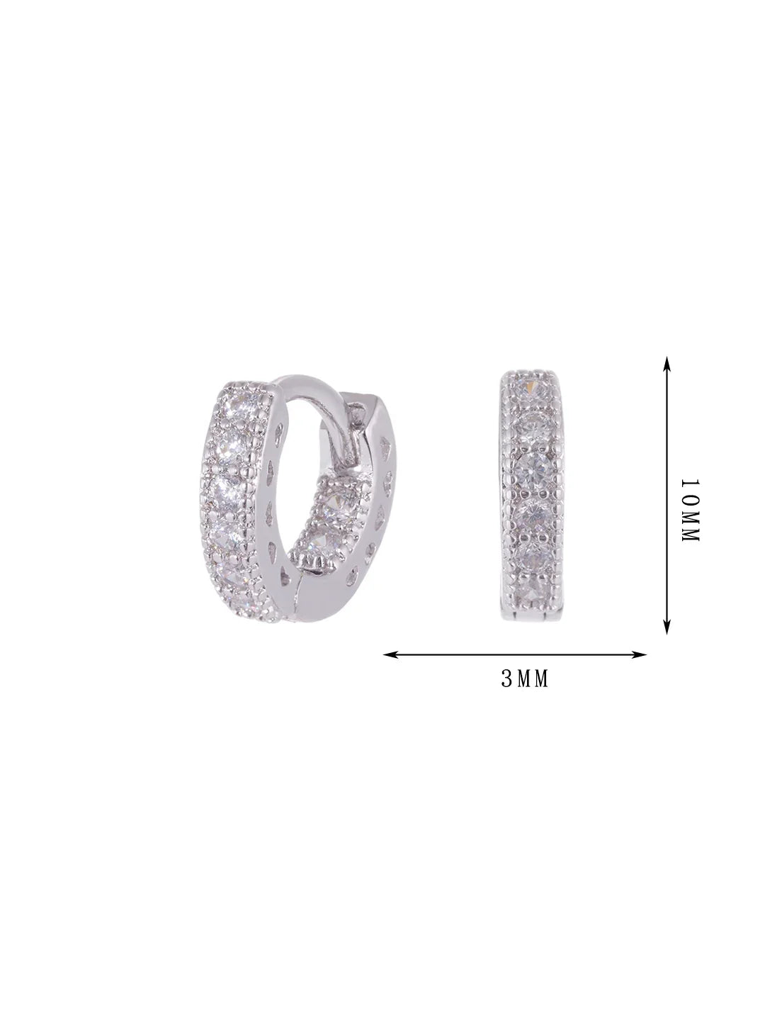 Round polished surface, inlaid with zircon earrings, fashionable and shining set 11 - Lyra