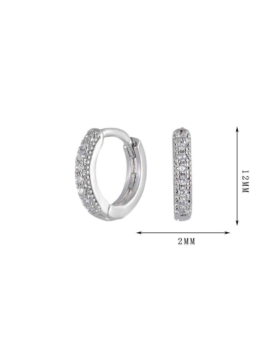 The first set of hoop earrings, inlaid with white zircon - Lyra