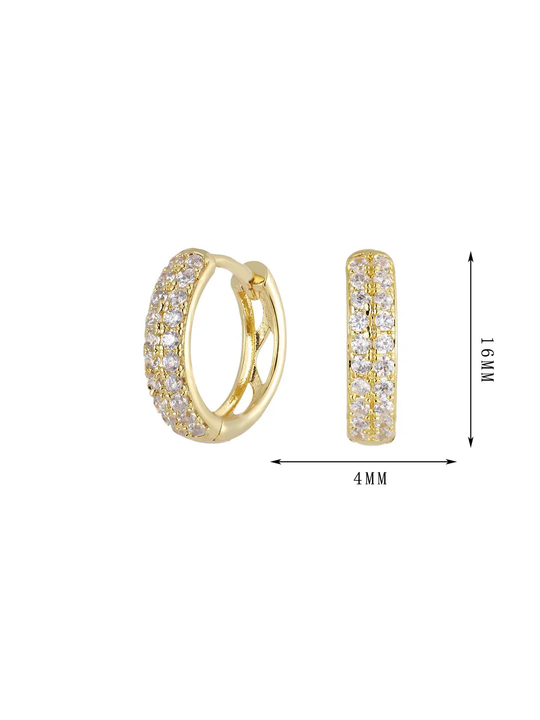Champagne gold, inlaid zircon earrings, fashionable and shiny set 12 - Lyra