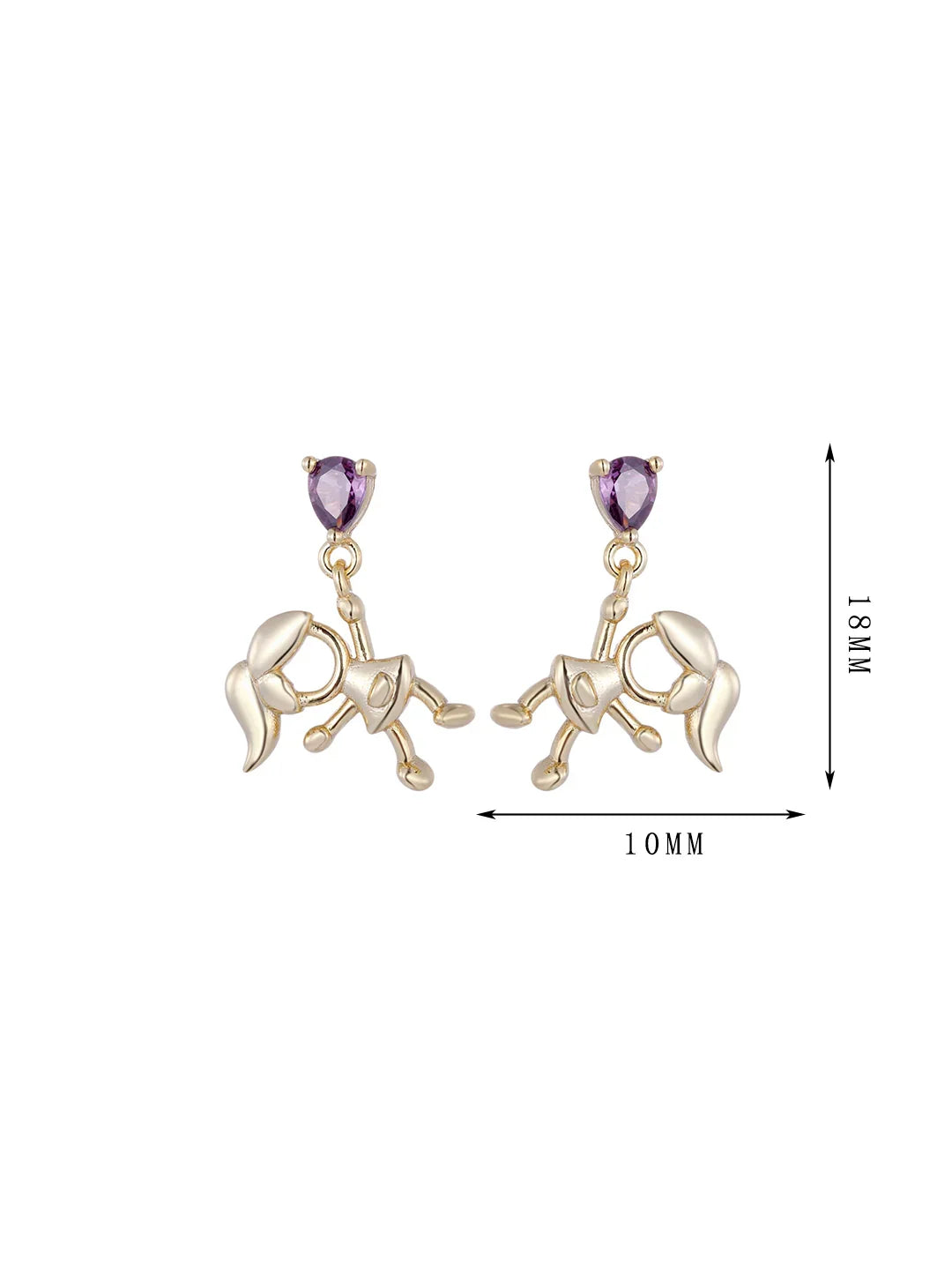 Rose red gemstone earrings, pendant earrings, high-end unique style - Lyra