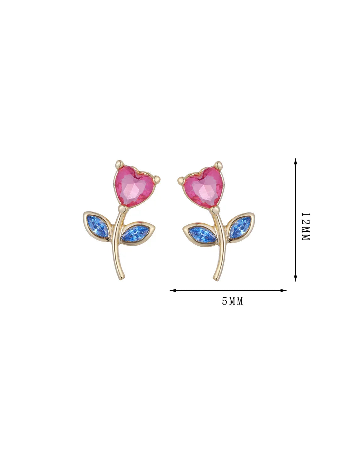 Rose red gemstone earrings, pendant earrings, high-end unique style - Lyra