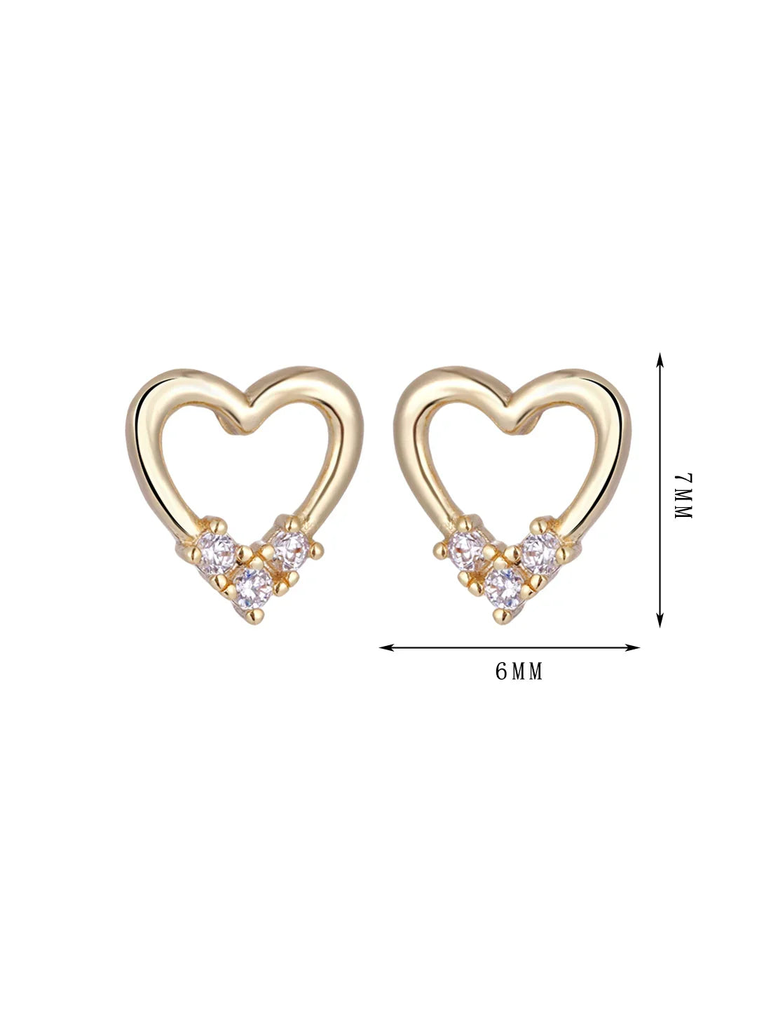Heart design earrings, four hearts with different zircon combinations, simple and versatile, unique style set 10 - Lyra