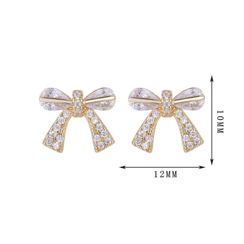 Bow-shaped earrings, exquisite and compact, versatile and fashionable - Lyra
