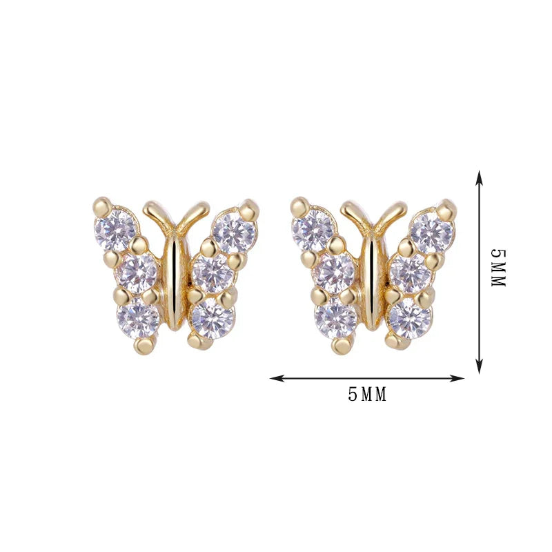 Butterfly, star, cat shape, sparkling zircon earrings - Lyra