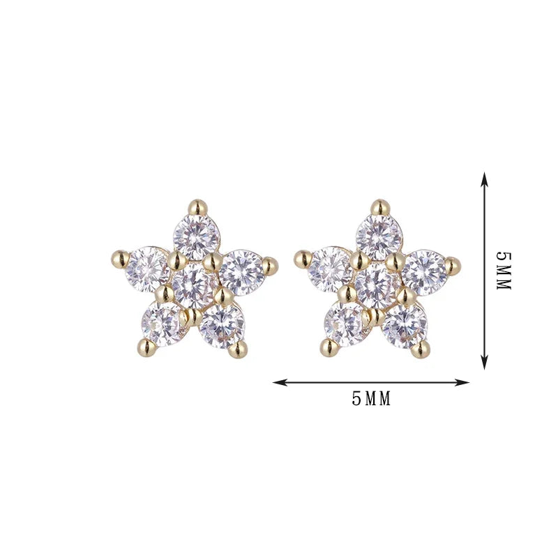 Butterfly, star, cat shape, sparkling zircon earrings - Lyra