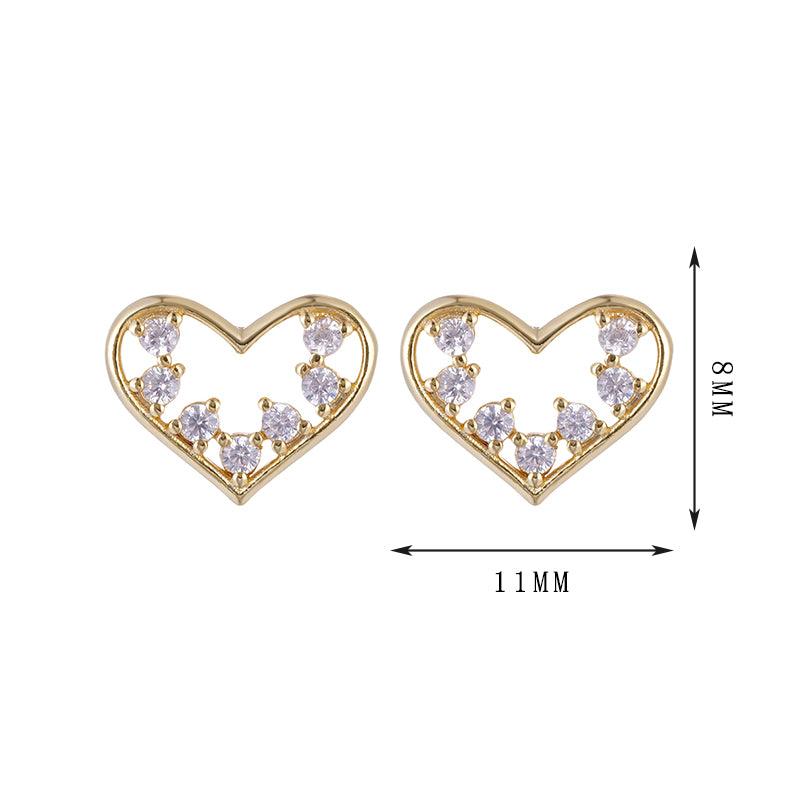 18k rose gold heart earrings - Lyra
