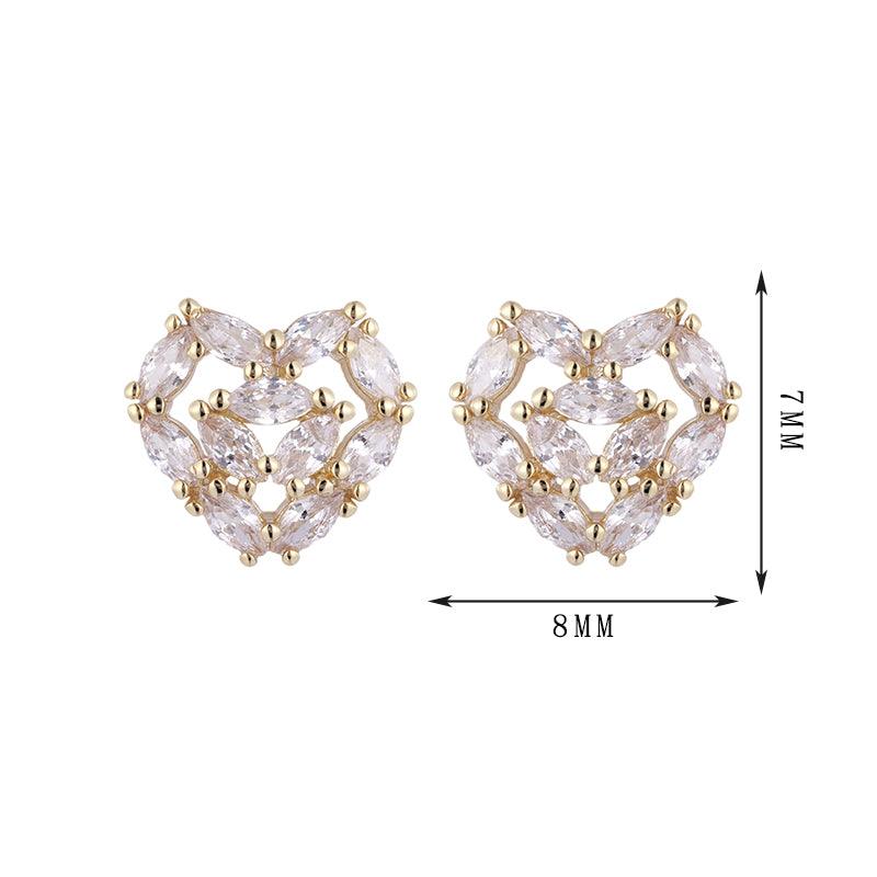 18k rose gold heart earrings - Lyra